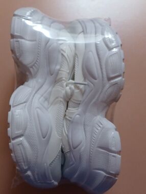 Chunky All-White Platform Sneakers